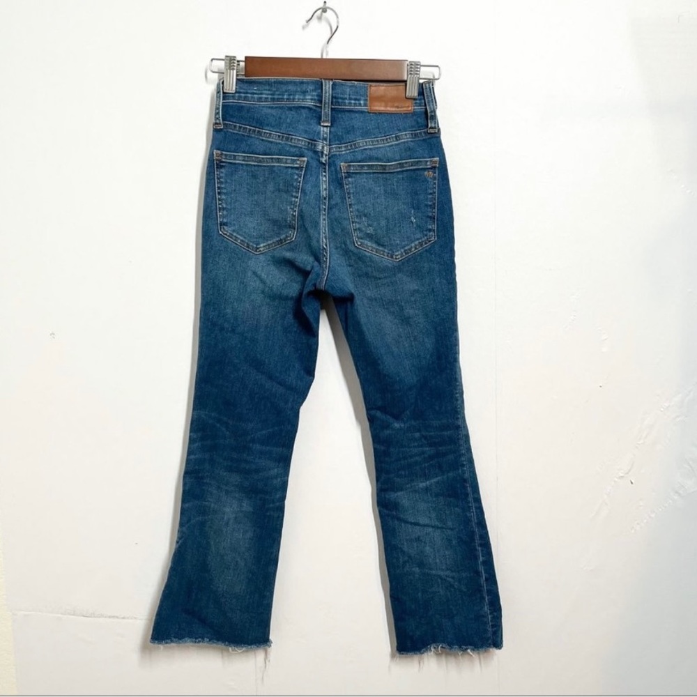 Madewell Cali Demi Boot Jeans Medium Wash Blue Women Size 23 Stretch Raw Hem